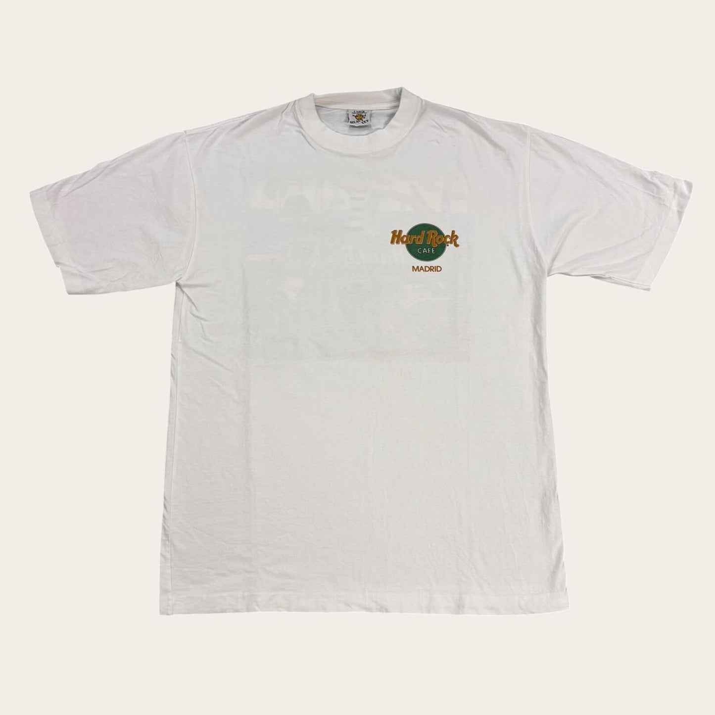 Vintage 90s USA Hard Rock Care Madrid Spain Dali artwork souvenir t-shirt