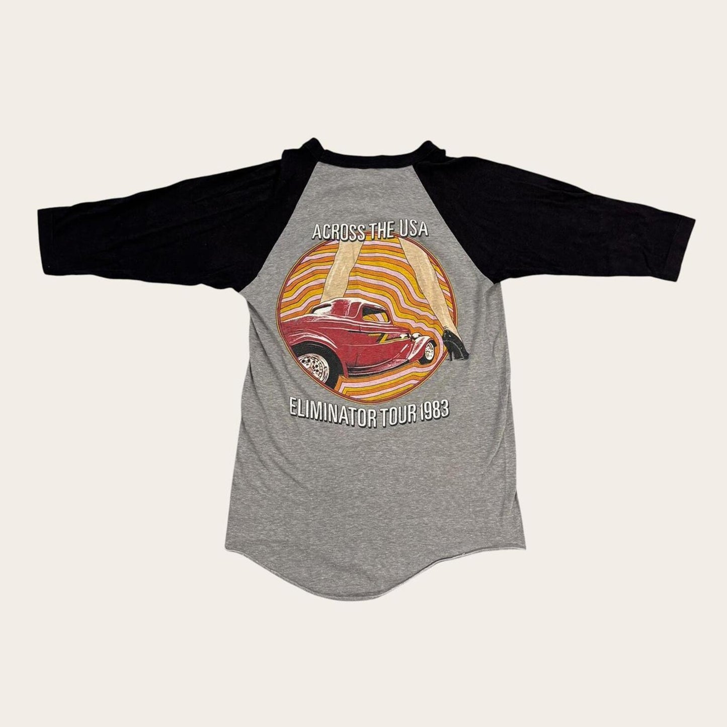 Vintage 80s ZZ Top eliminator USA Tour rock band jersey t-shirt