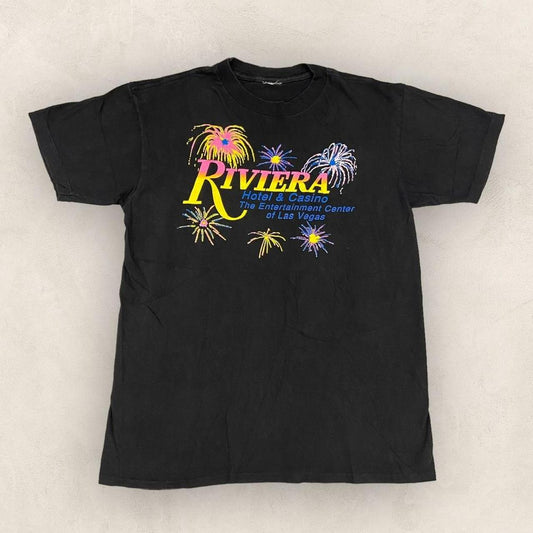 Vintage 90s USA Riviera hotel and casino Las Vegas Nevada fireworks graphic t-shirt