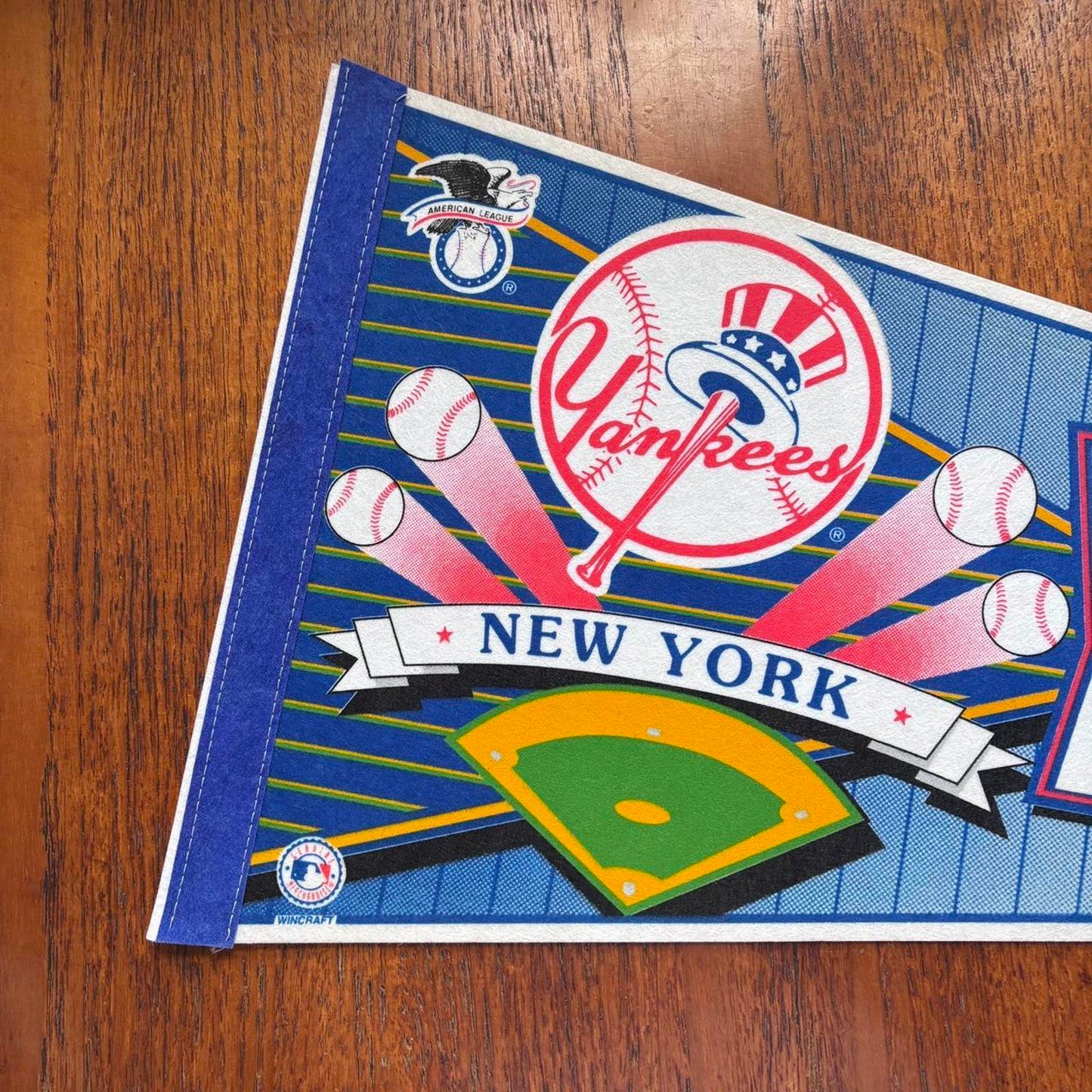 Vintage 90s USA New York Yankees MLB baseball pennant