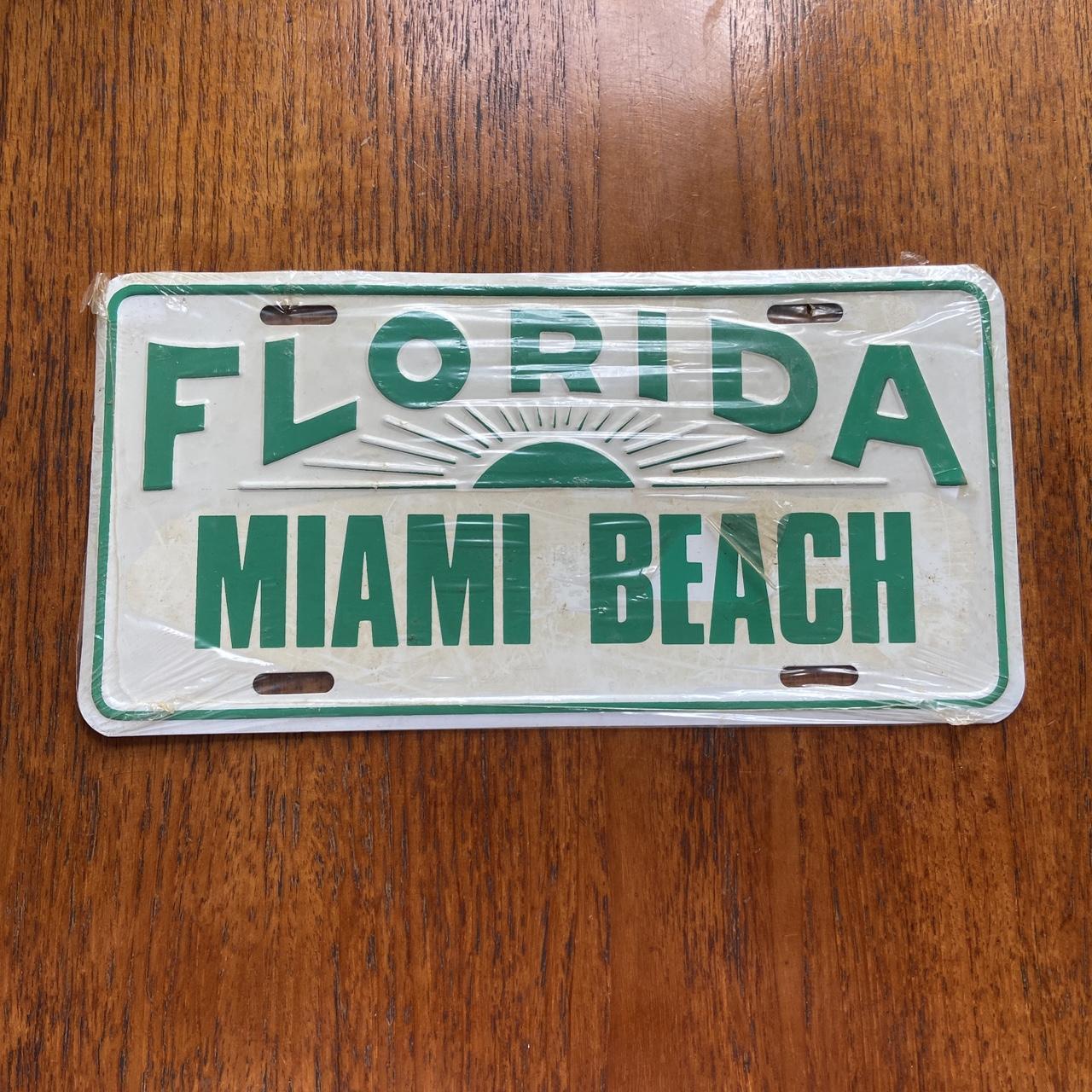 Vintage 90s USA Miami Beach Florida promotional American license plate