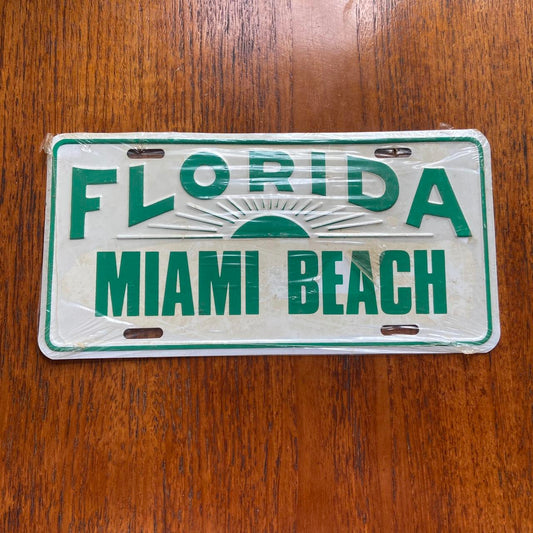 Vintage 90s USA Miami Beach Florida promotional American license plate