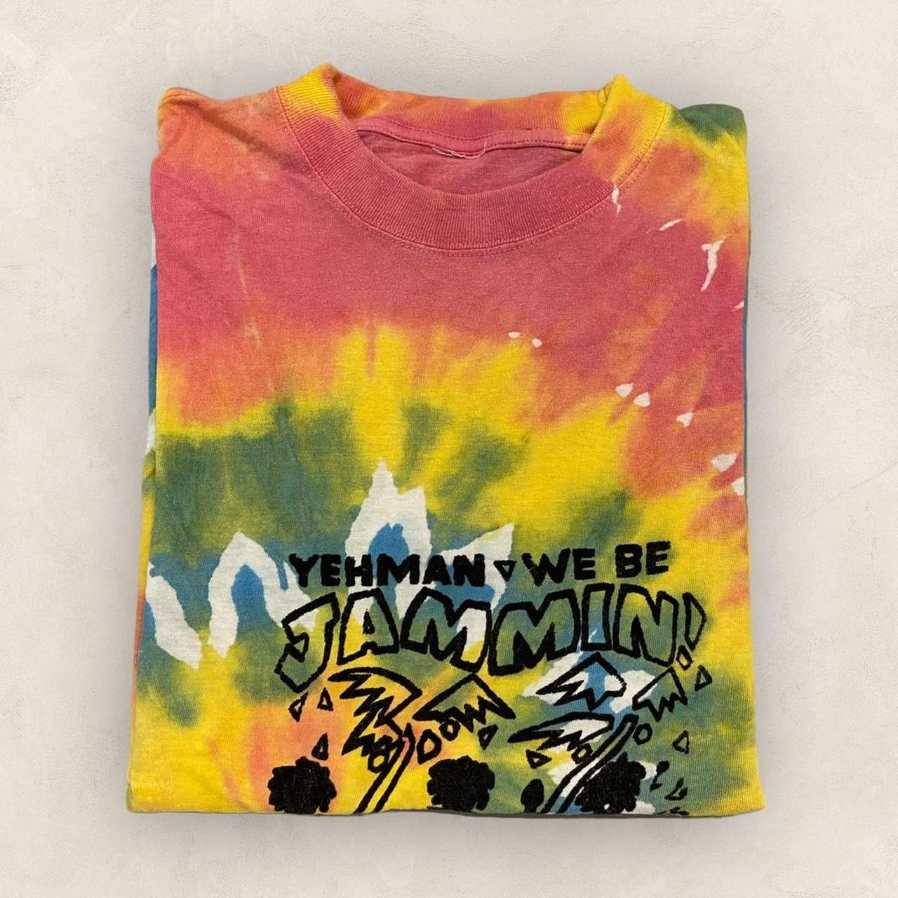 Vintage 90s reggae music Jamaica ‘we be Jammin’ graphic tie dye t-shirt