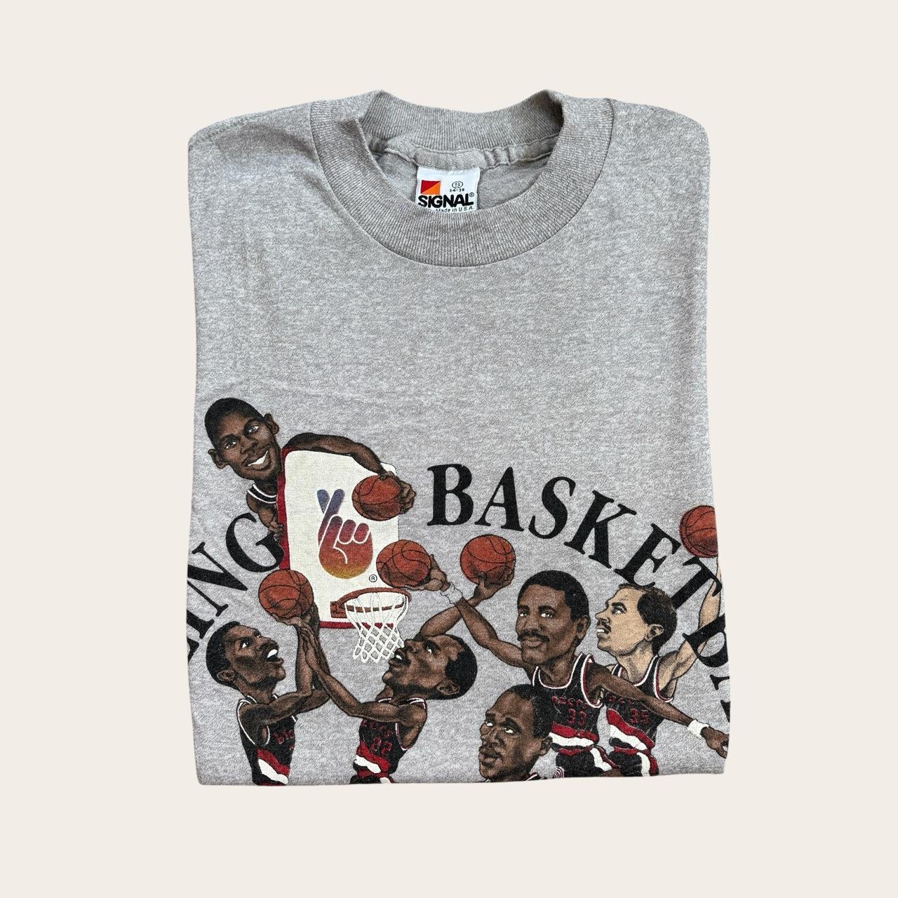 Vintage 80s USA Portland Trail Blazers NBA basketball great plays t-shirt