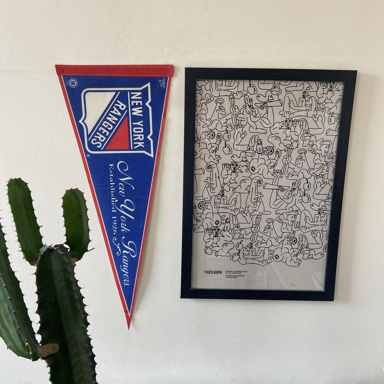 Vintage 90s USA New York Rangers NHL ice hockey felt pennant