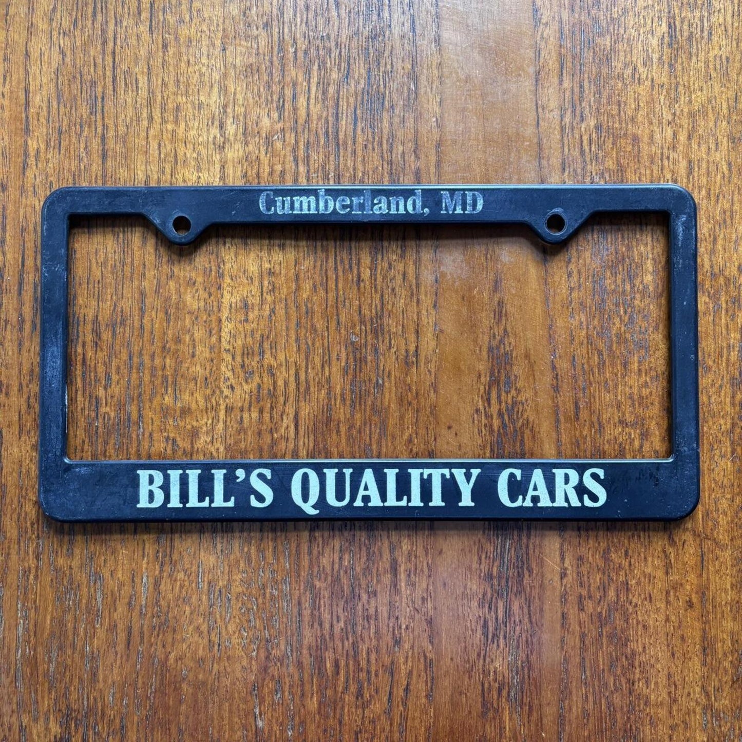 Vintage 90s Bill’s quality car dealership Maryland American license plate holder