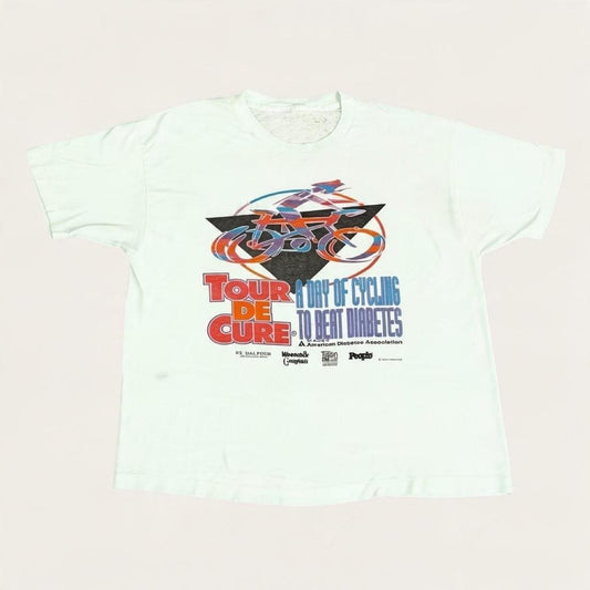 Vintage 90s USA Tour de cure cycling for charity t-shirt
