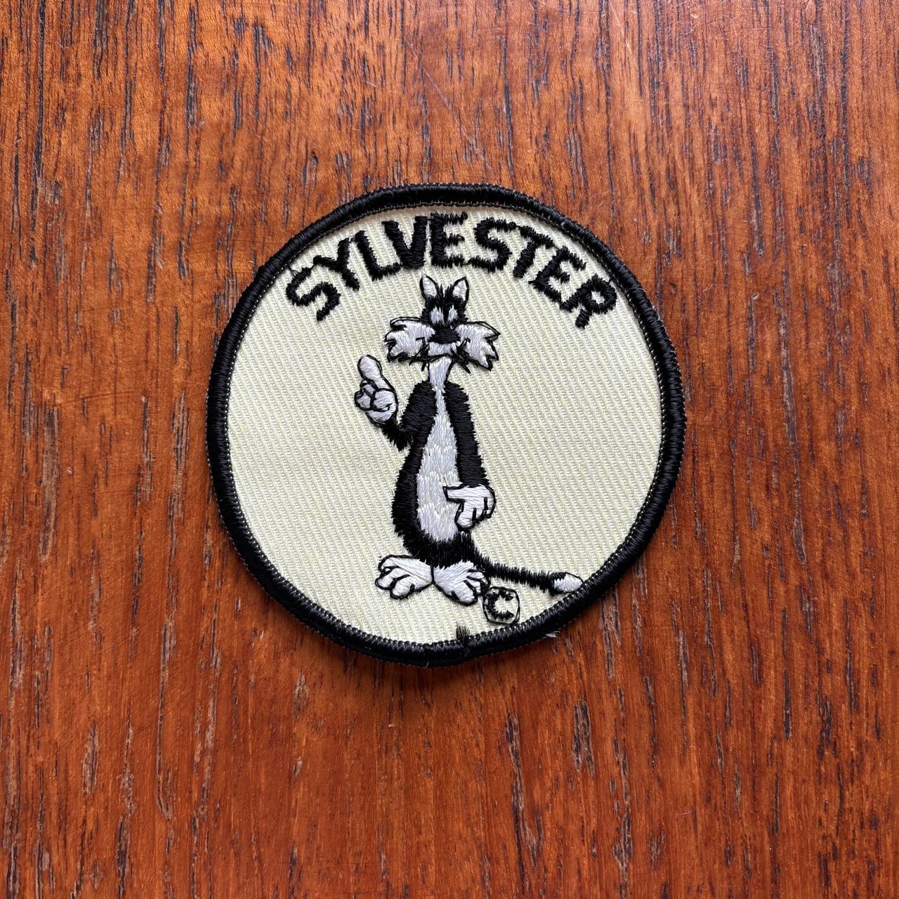 Vintage 80s USA Sylvester the cat Looney Tunes cartoon embroidered patch