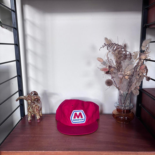 Vintage 90s USA Marathon gas station oil workwear trucker cap