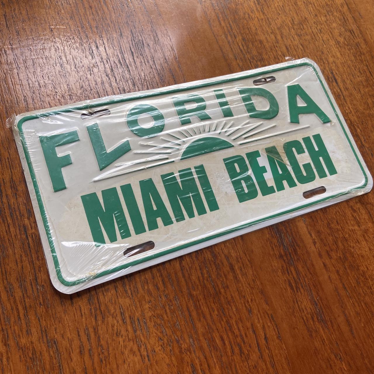 Vintage 90s USA Miami Beach Florida promotional American license plate