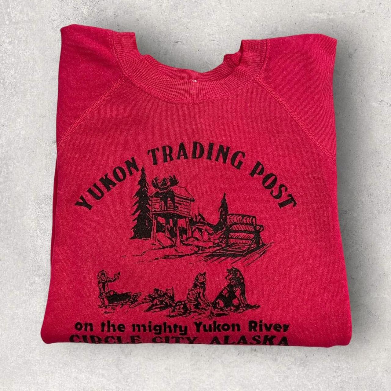 Vintage 90s USA Yukon Trading post Yukon River Circle City Alaska graphic sweatshirt