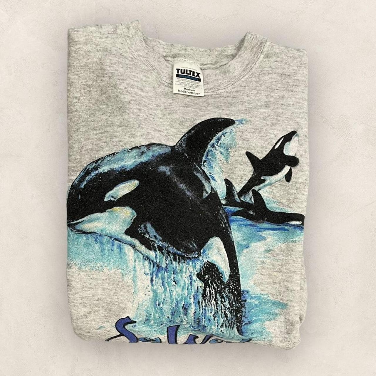 Vintage 90s USA Sea World Shamu orca whale theme park graphic sweatshirt