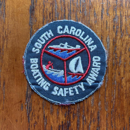 Vintage 90s USA South Carolina boating safety award embroidered patch
