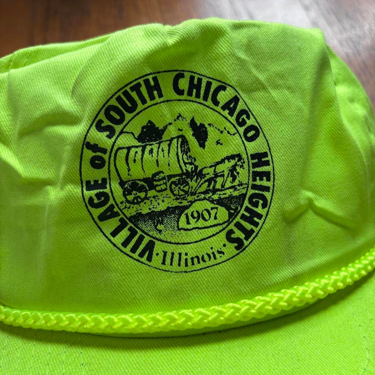 Vintage 90s USA village of South Chicago heights Illinois graphic cap
