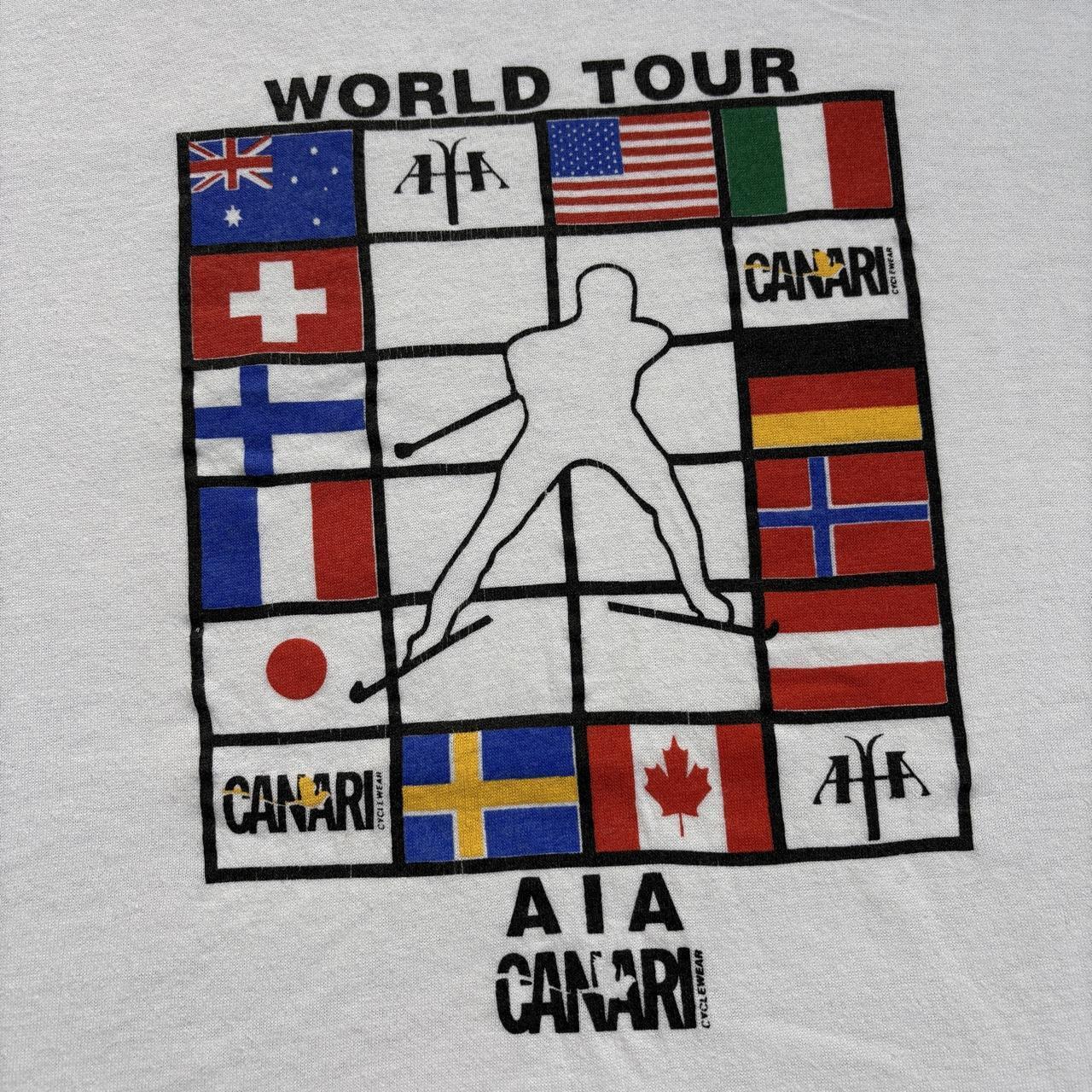 Vintage 90s AIA world tour skiing snow sports competition t-shirt