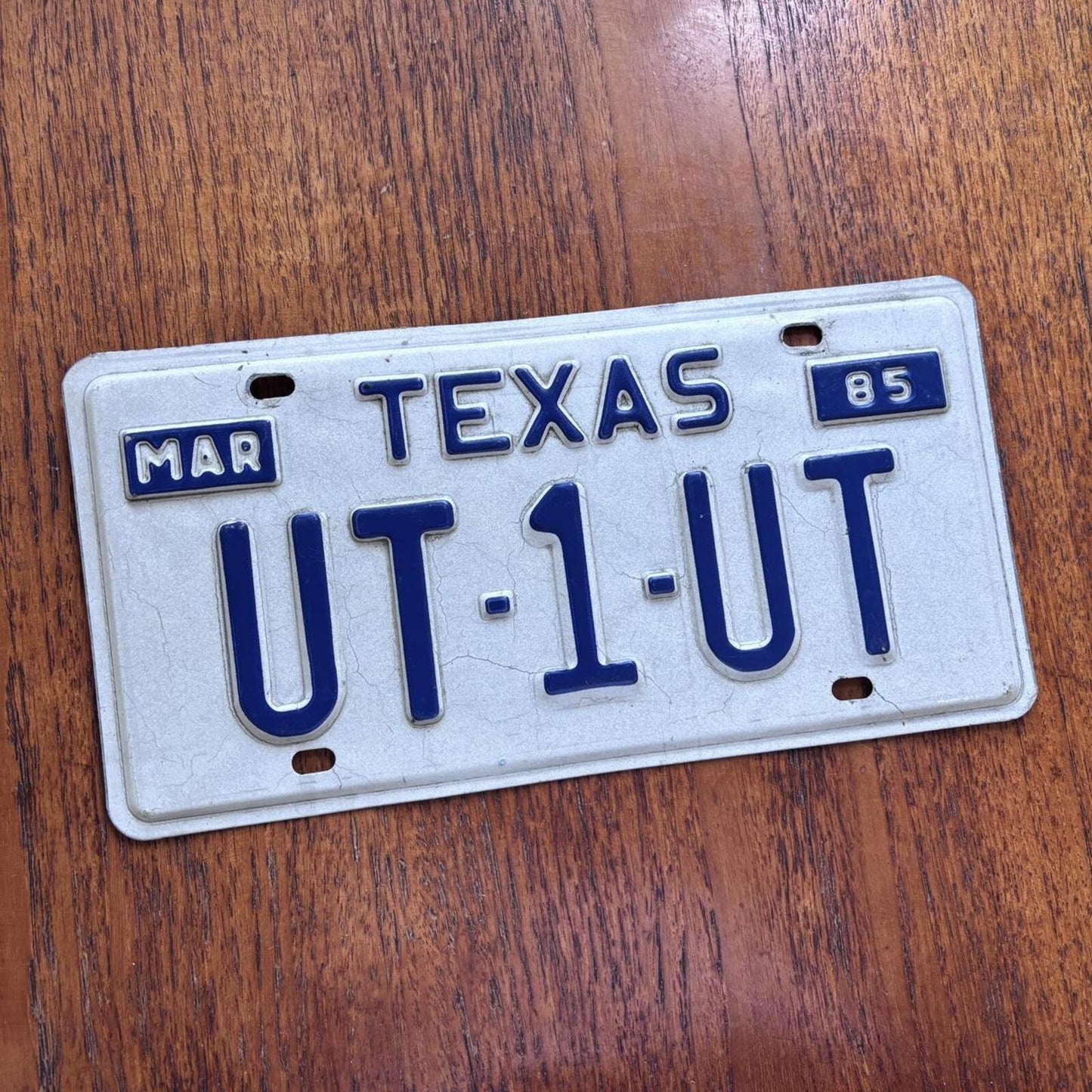 Vintage 80s USA Texas state car automobile American license plate