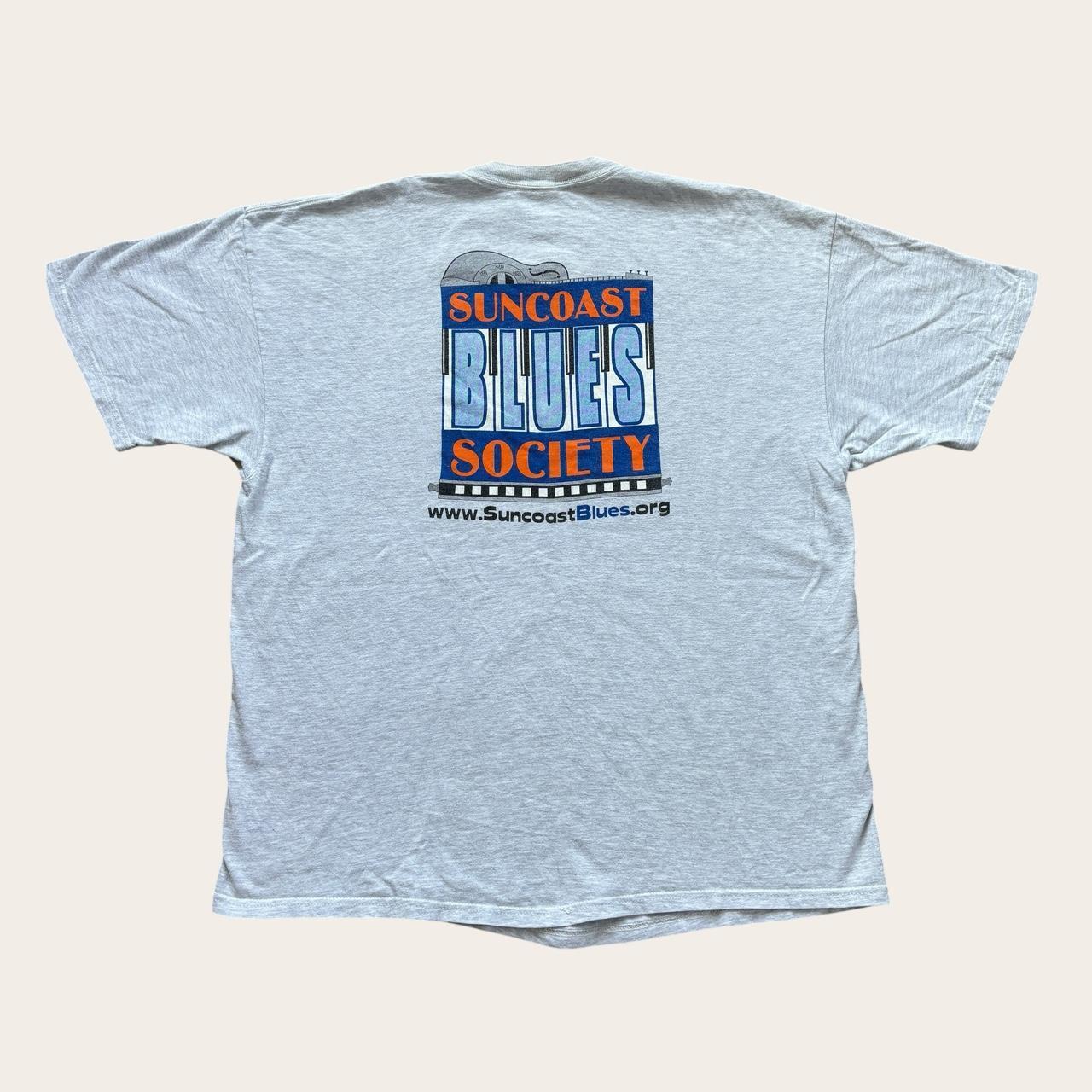 Vintage 90s USA Sun Coast Blues society Tampa Florida music t-shirt