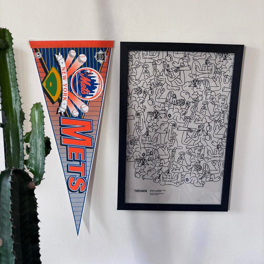 Vintage 90s USA New York Mets MLB baseball pennant