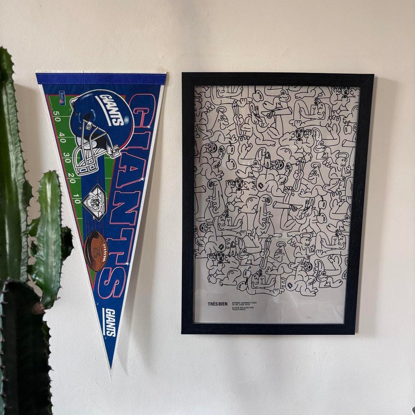 Vintage 90s USA New York Giants NFL American Football felt pennant