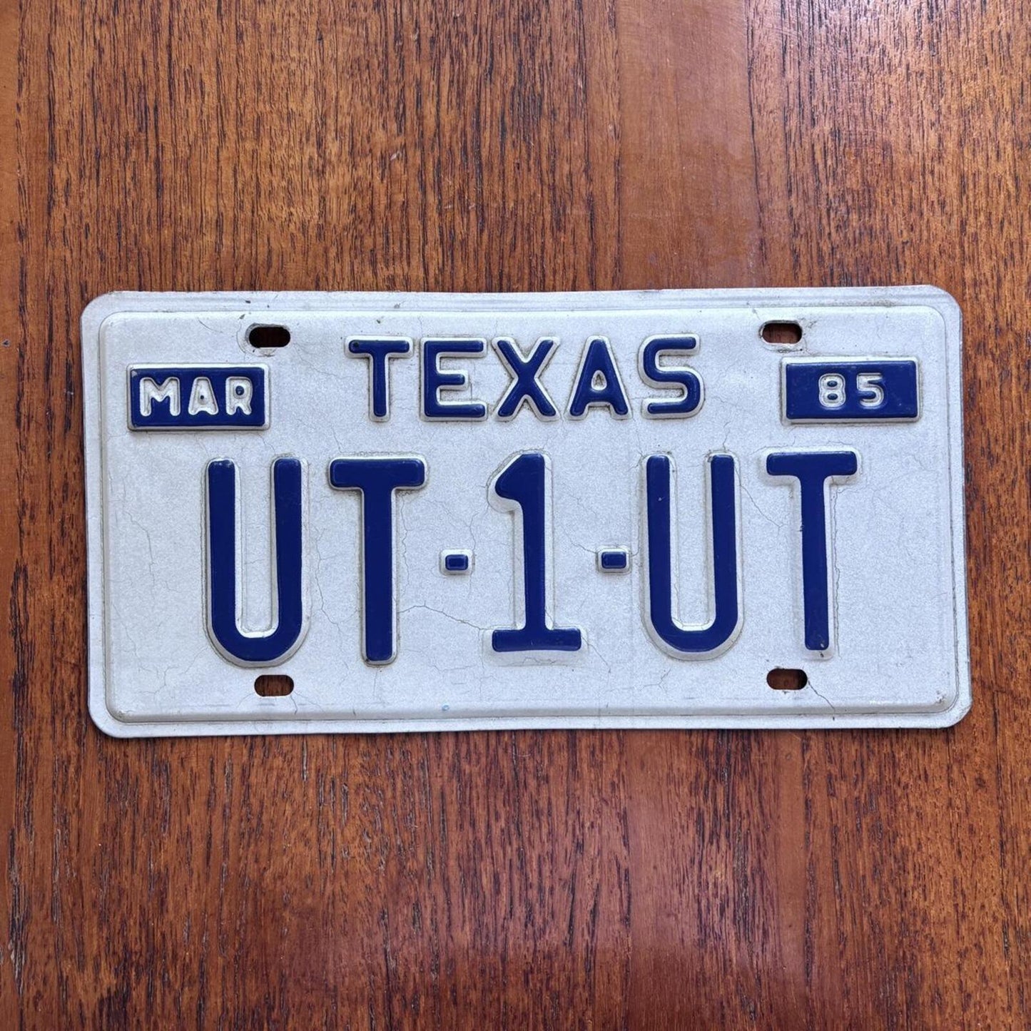 Vintage 80s USA Texas state car automobile American license plate