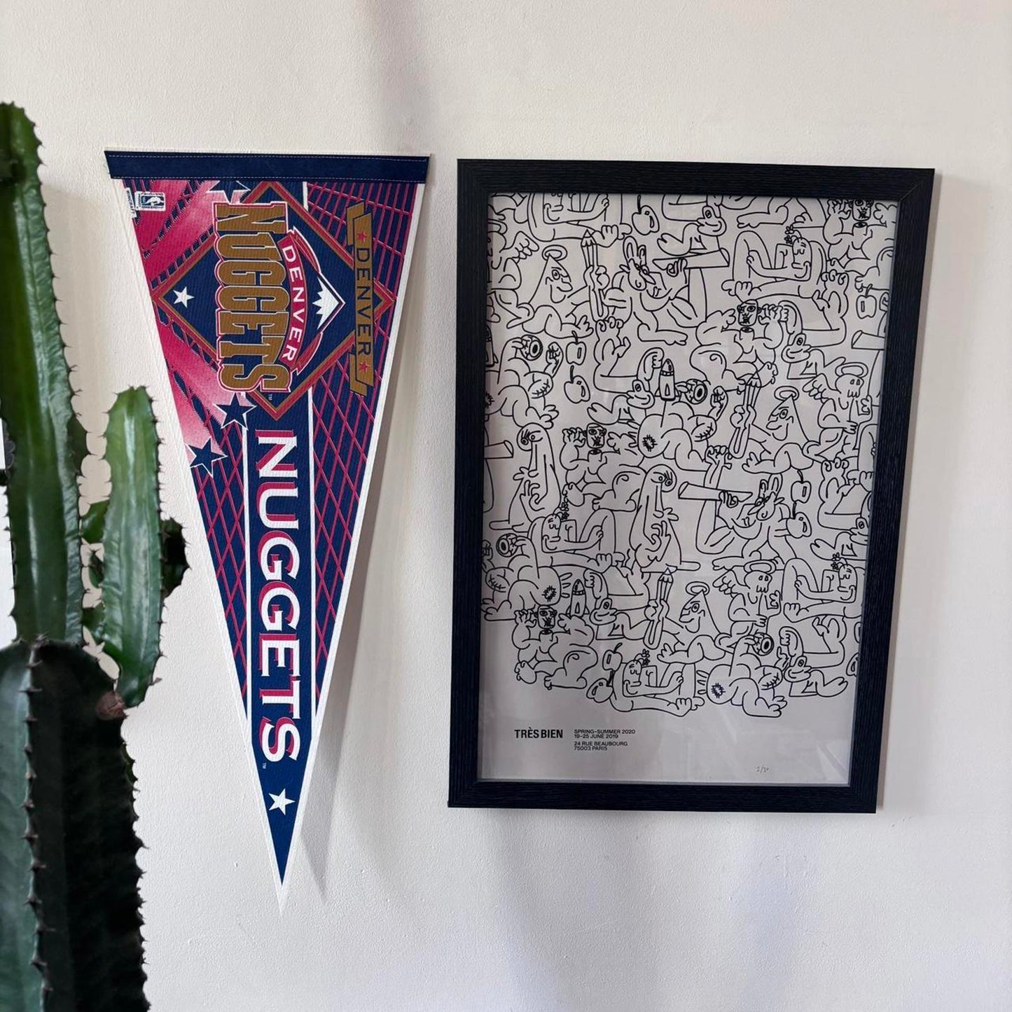 Vintage 90s USA Denver Nuggets basketball NBA pennant