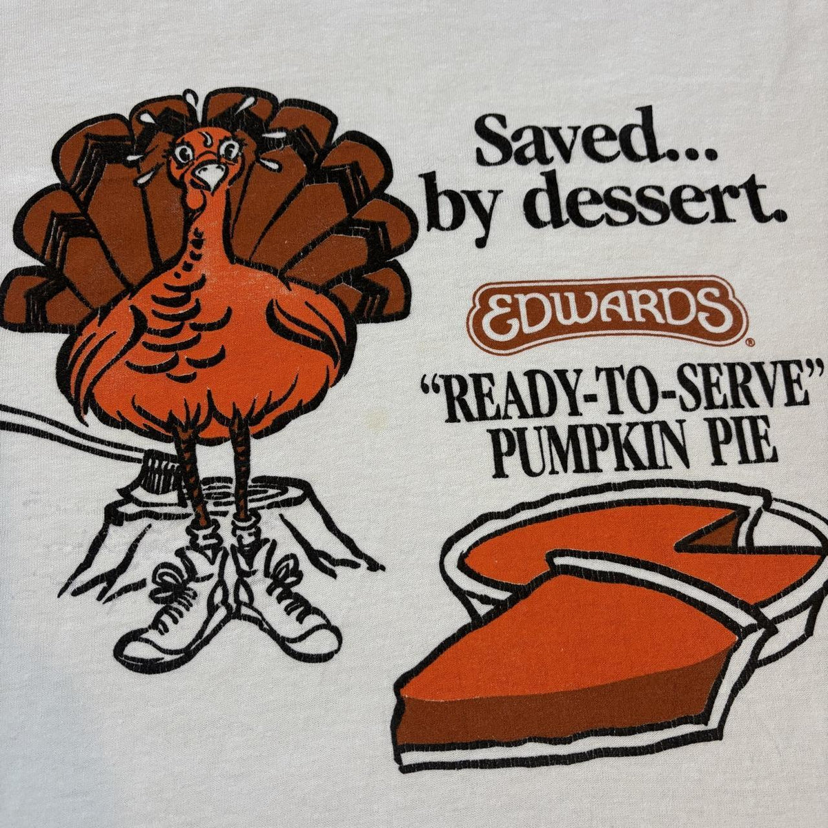 Vintage 90s USA Edwards pumpkin pie dessert thanksgiving t-shirt