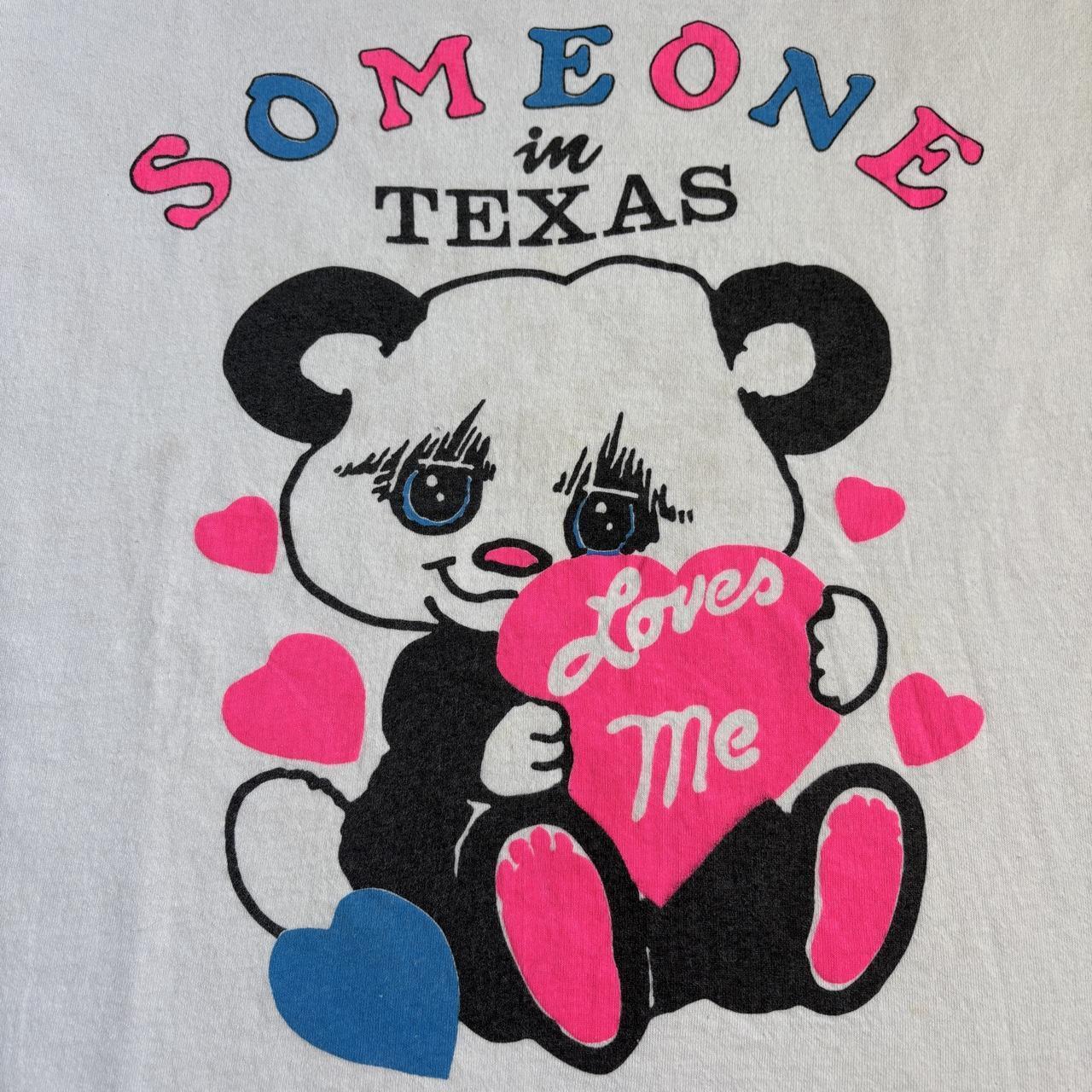 Vintage 90s USA someone in Texas love me souvenir teddy t-shirt