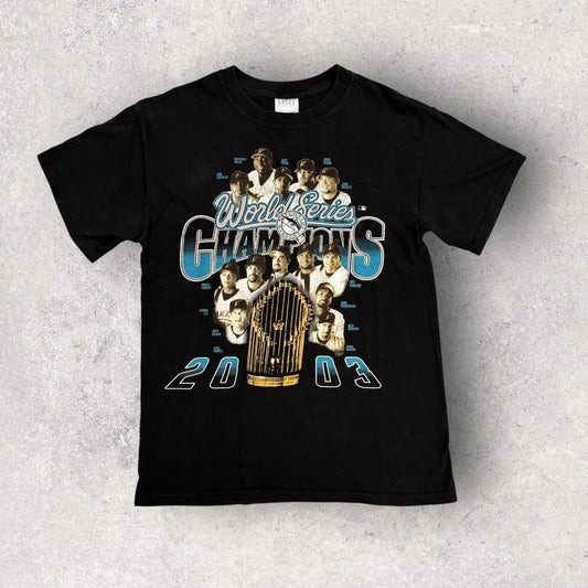 Vintage Y2K Florida Marlins MLB World Series Champions 2003 graphic t-shirt