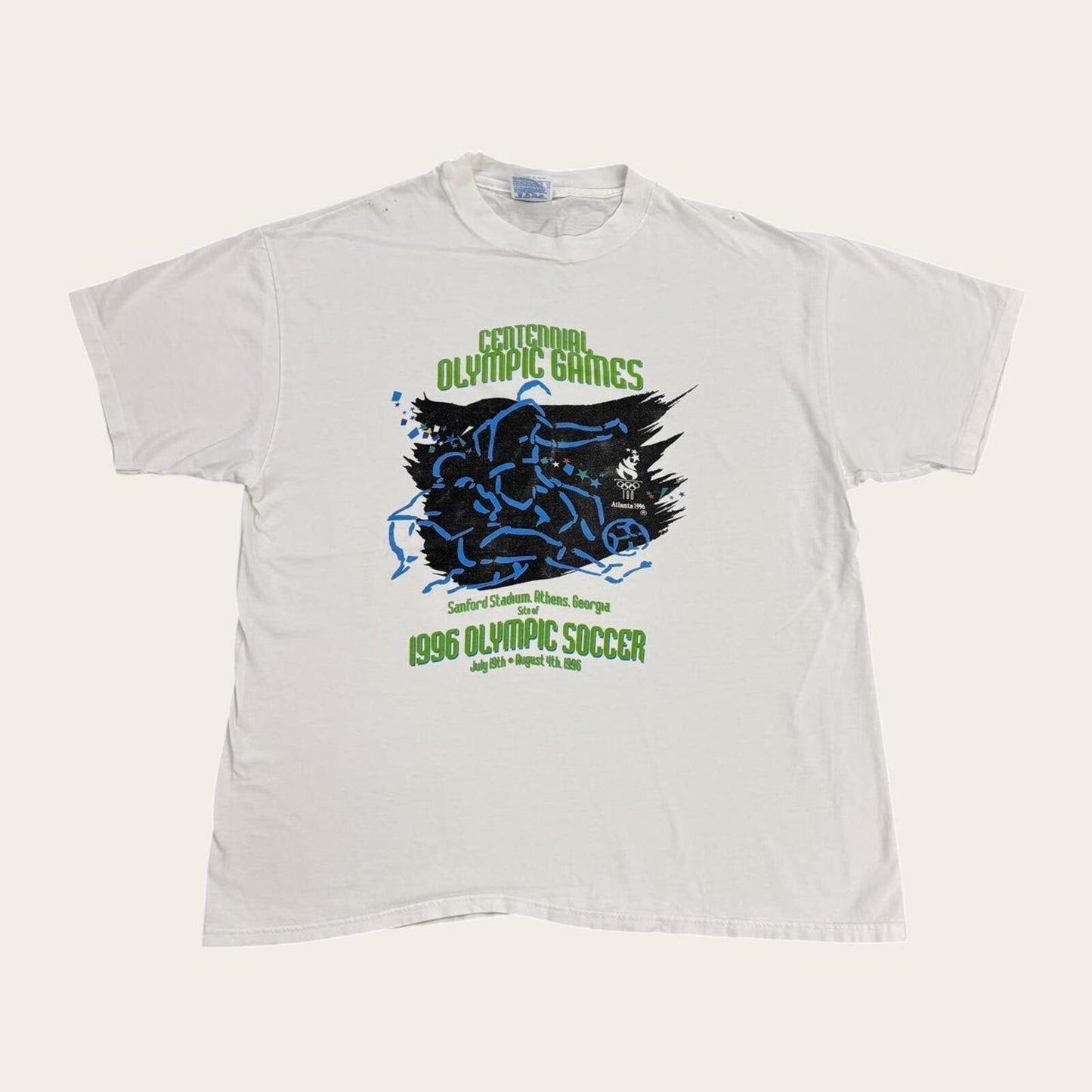 Vintage 90s USA Atlanta Olympics summer games football soccer graphic t-shirt