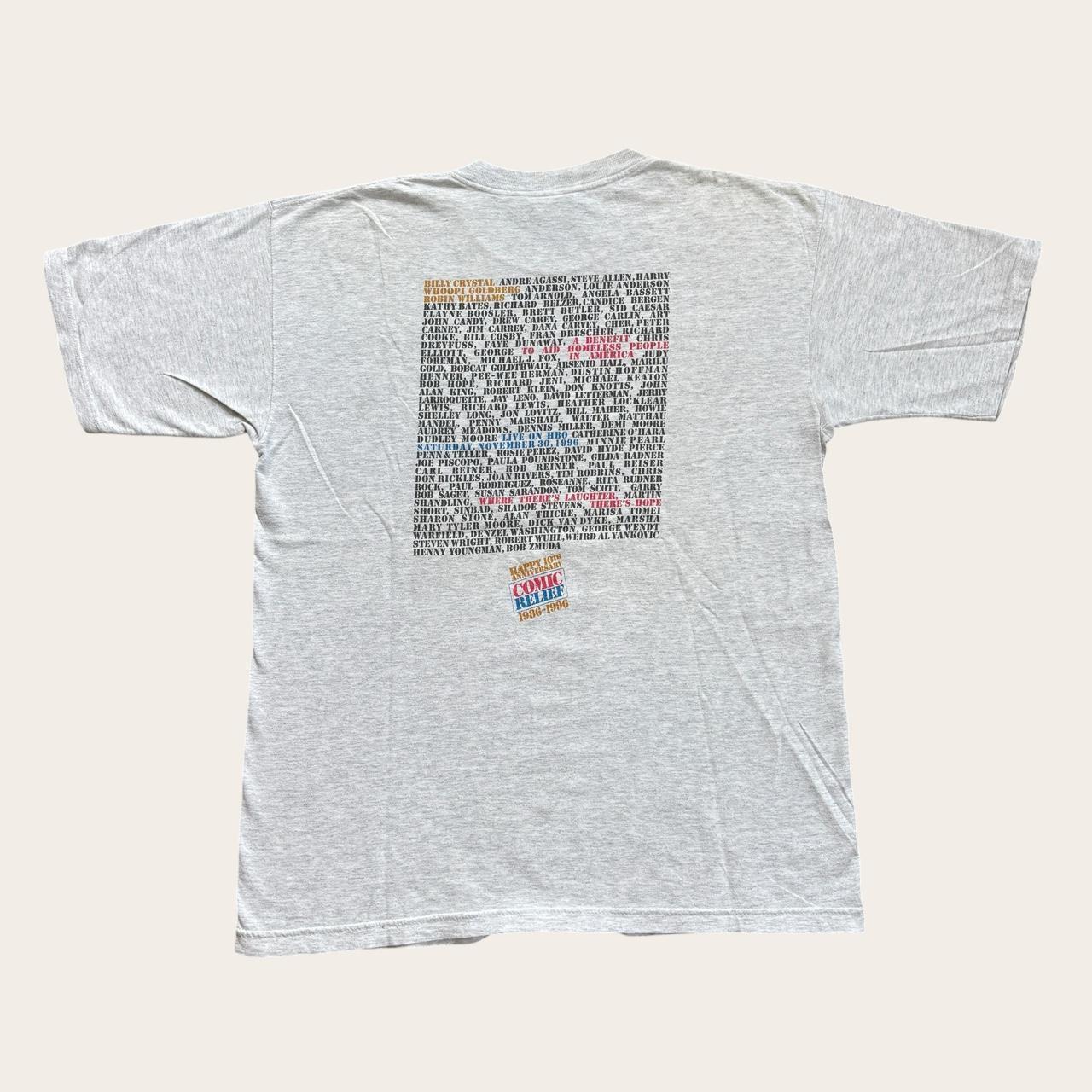 Vintage 90s USA Comic Relief 10th anniversary charity comedy benefit HBO t-shirt