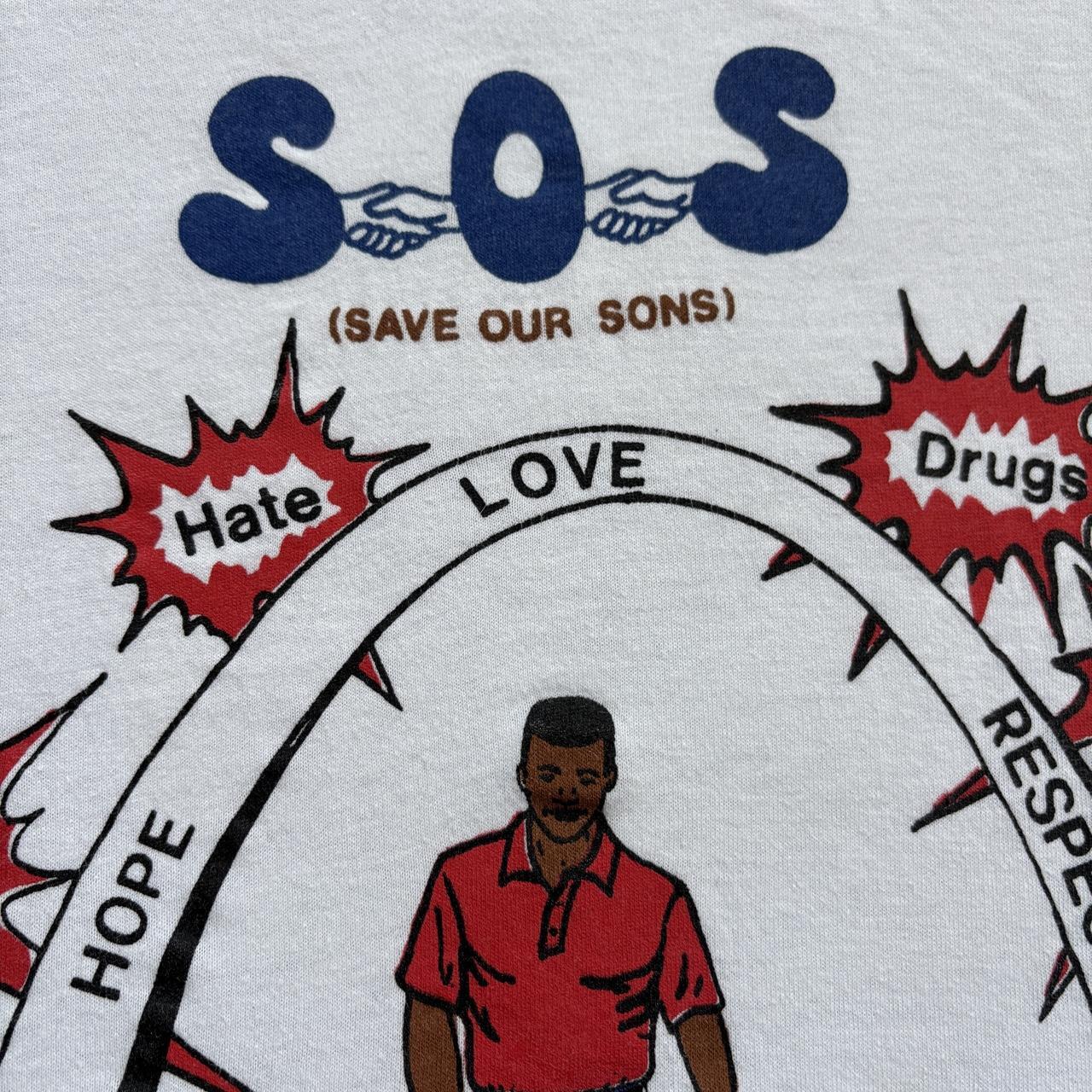 Vintage 90s USA save our sons religion ringer t-shirt