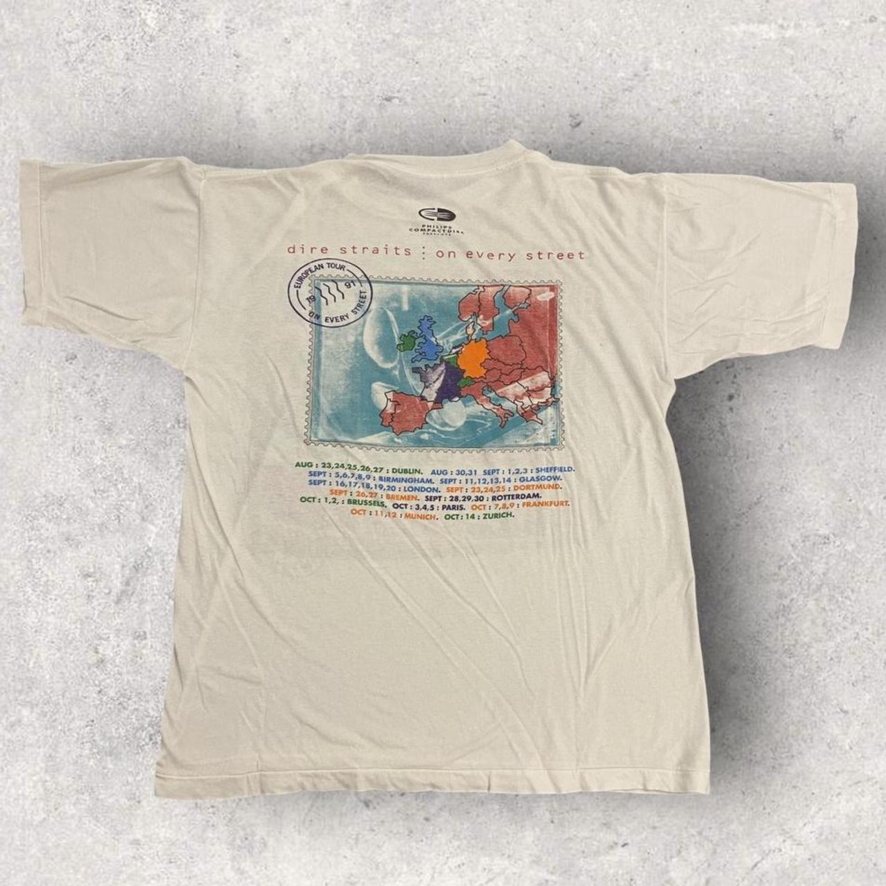 Vintage 90s Dire Straits on every street European tour 91 graphic band t-shirt