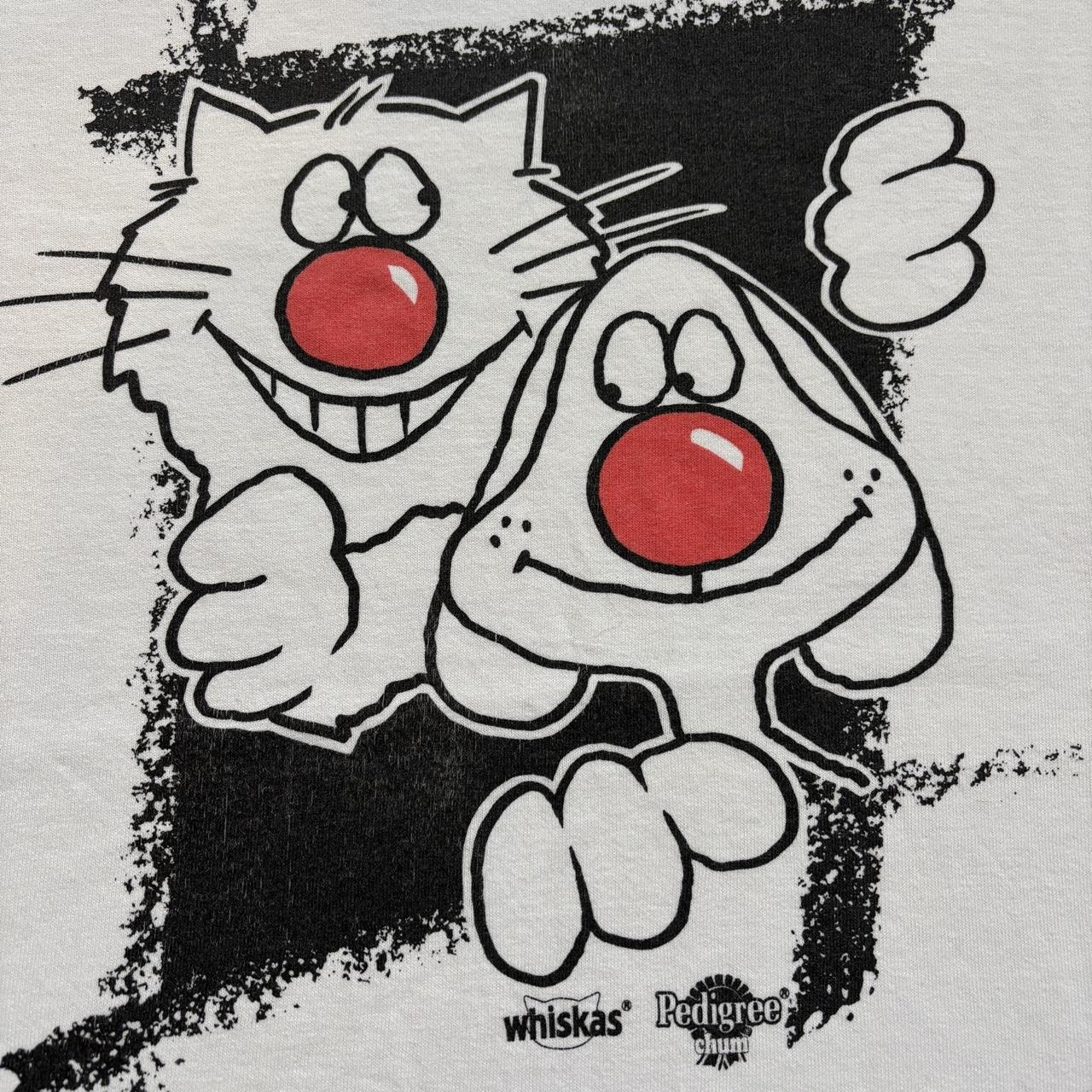 Vintage 90s Red Nose Day comic relief charity pets dog cat animal t-shirt