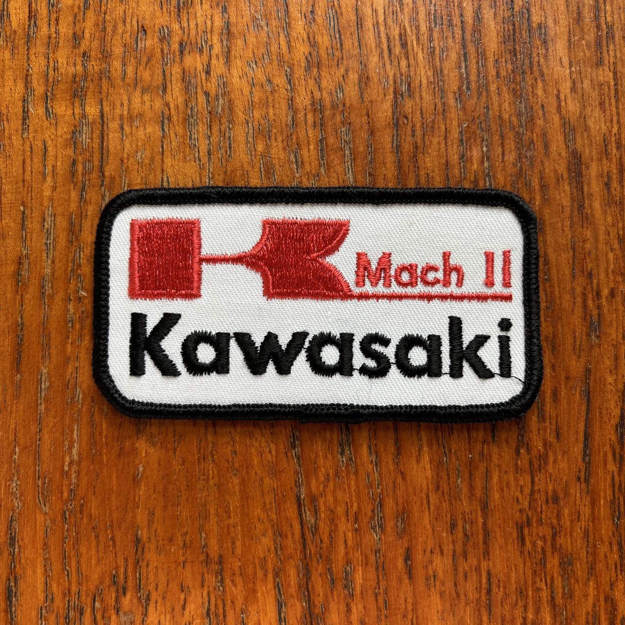 Vintage 80s USA Kawasaki Mach 2 motorbike motorcycle embroidered patch