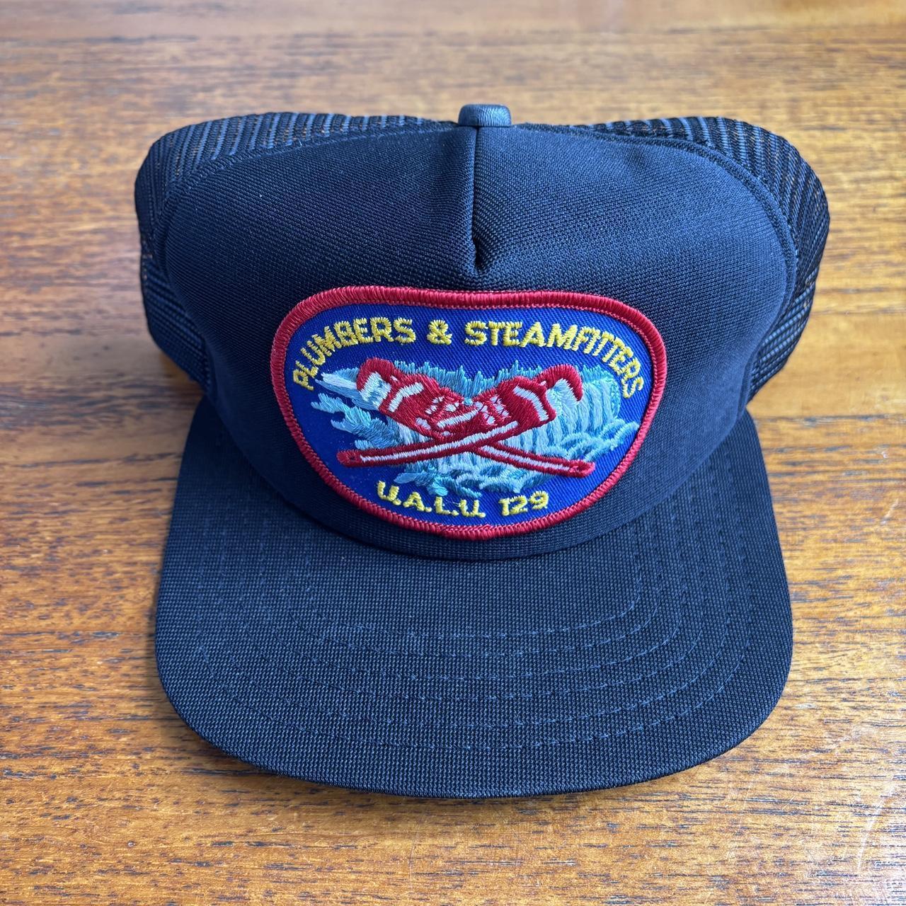 Vintage 90s USA plumbers & steamfitters construction workwear trucker cap