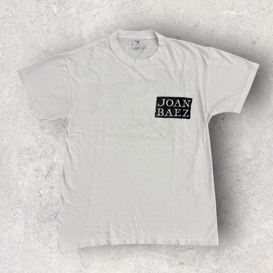 Vintage 90s USA Joan Baez gone from danger tour folk music band t-shirt