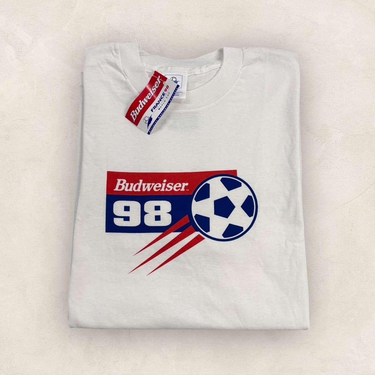 Vintage 90s USA Budweiser France 98 World Cup football tournament graphic t-shirt