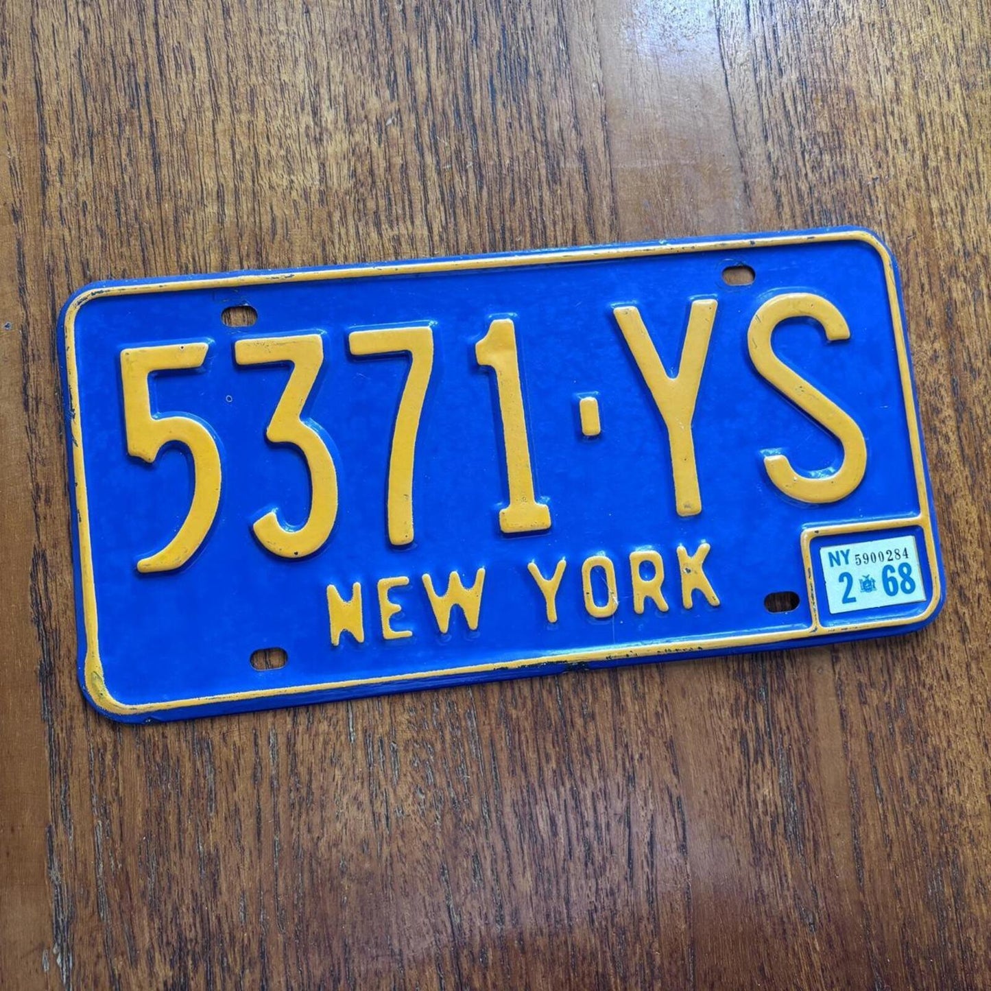Vintage 60s USA New York state car automobile American license plate