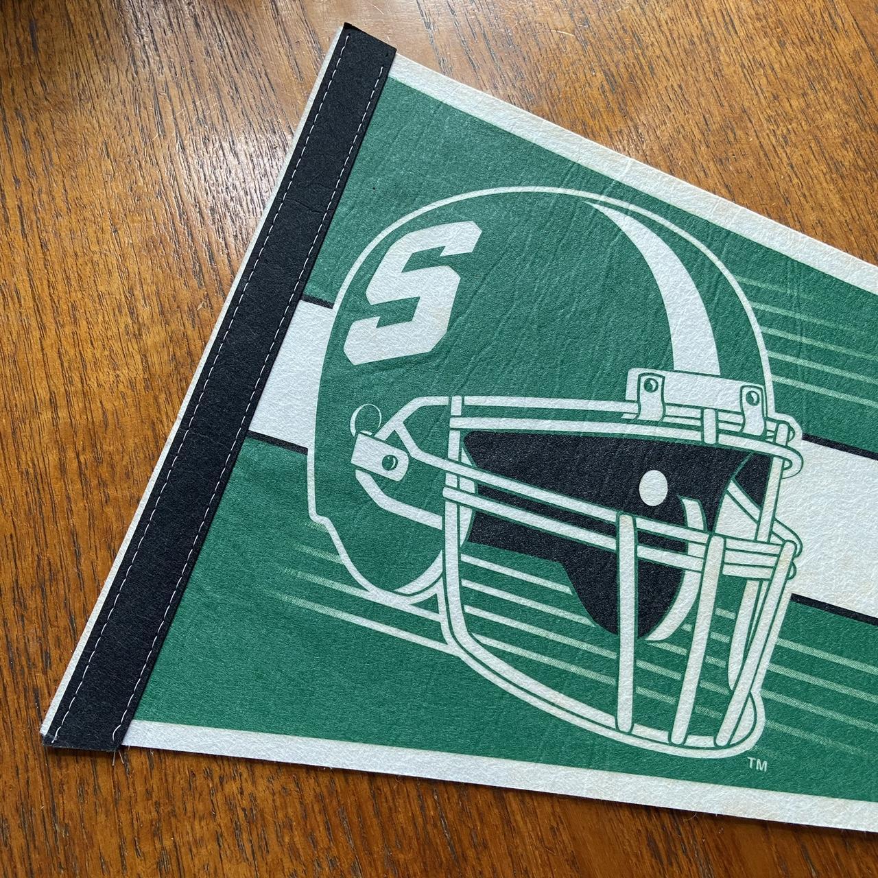 Vintage 90s USA Michigan State Spartans university varsity American Football felt pennant