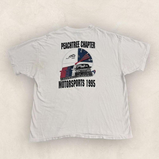 Vintage 90s USA motorsports driving school BMW Peachtree Chapter t-shirt