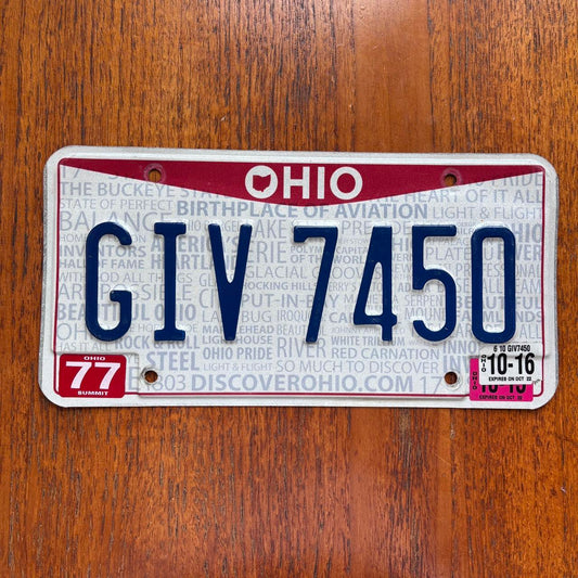 Vintage Y2K Ohio state American license plate