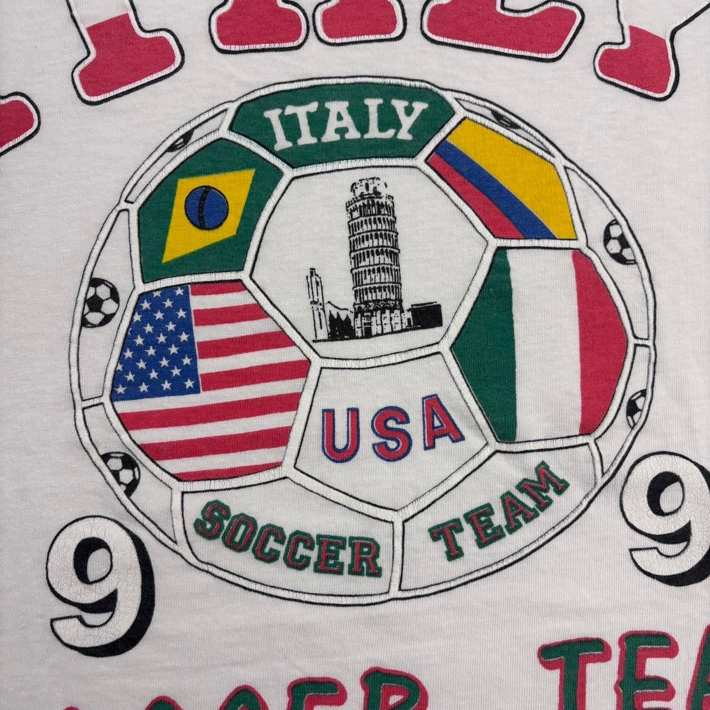 Vintage 90s USA World Cup 94 football tournament Team Italy graphic t-shirt