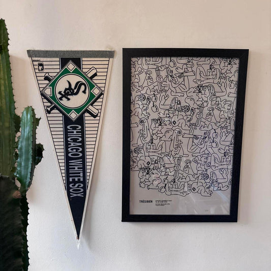 Vintage 90s USA Chicago White Sox MLB major league baseball felt pennant