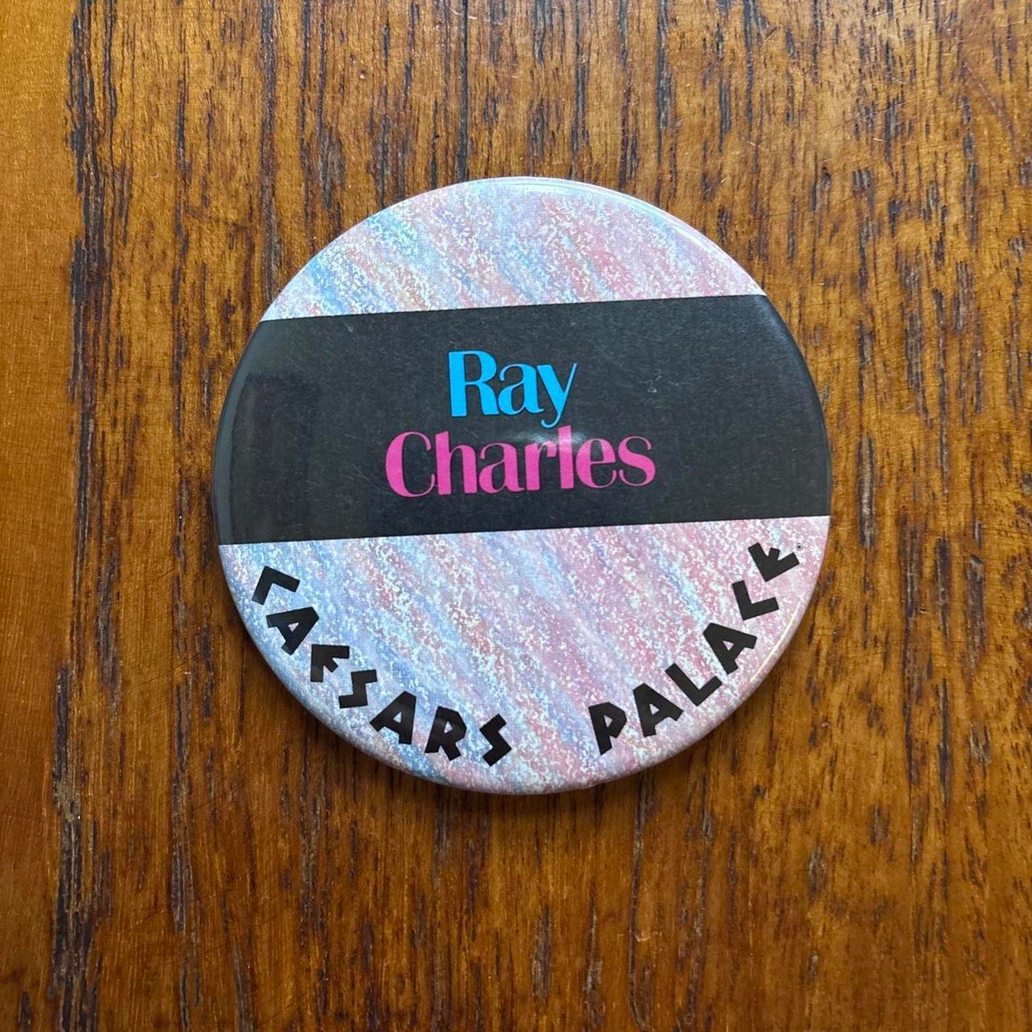 Vintage 90s USA Ray Charles Caesars Palace casino hotel Las Vegas pin badge