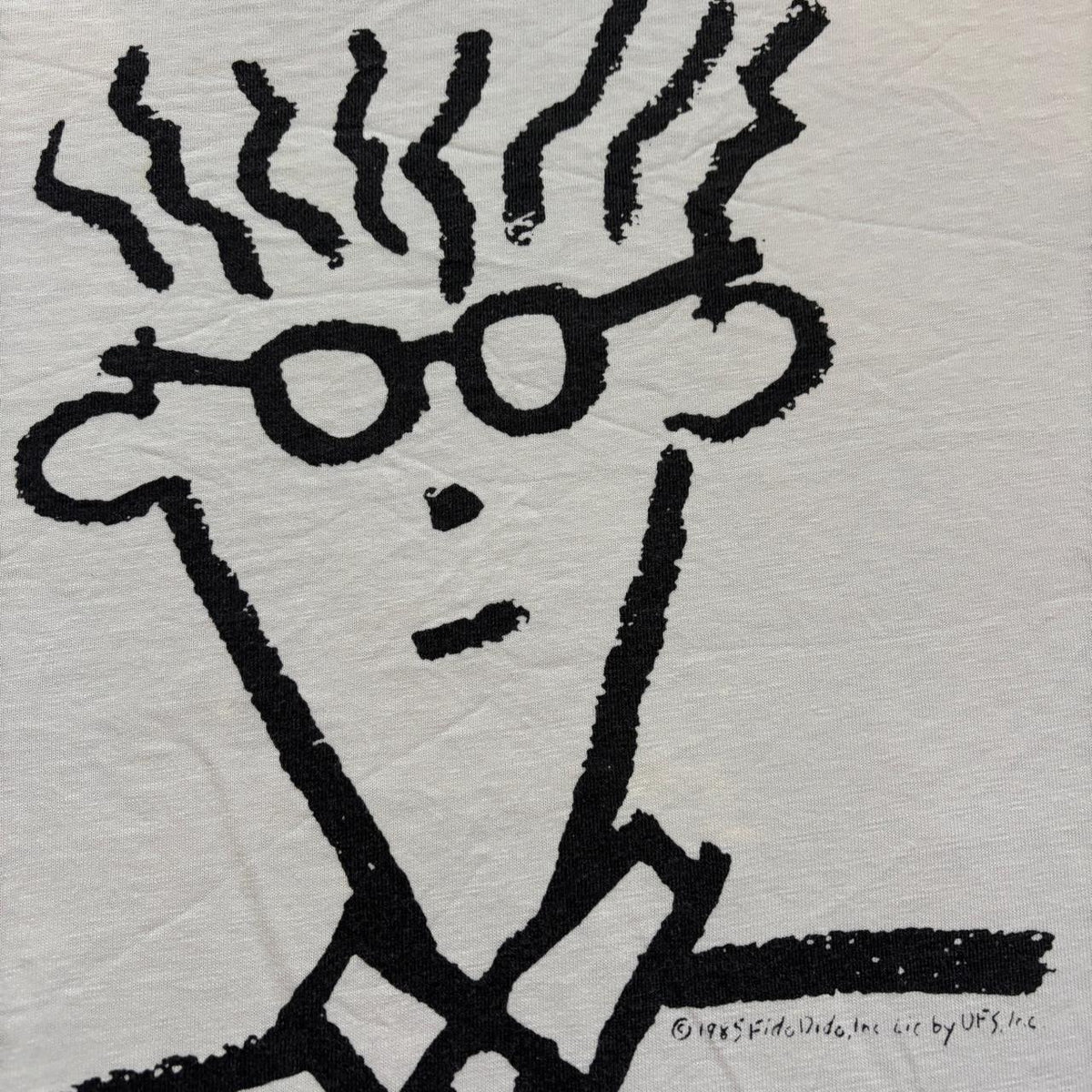 Vintage 80s USA Fido Dido cartoon illustration 7UP soda promotional t-shirt