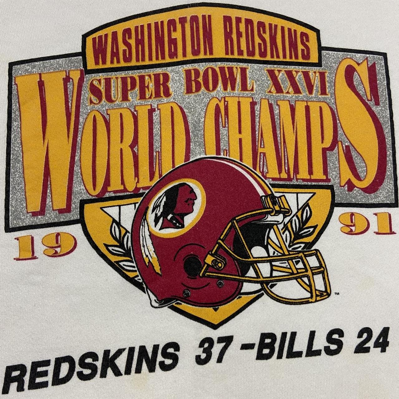 Vintage 90s USA Washington Redskins NFL American Football Super Bowl 26 champions graphic sweatshirt