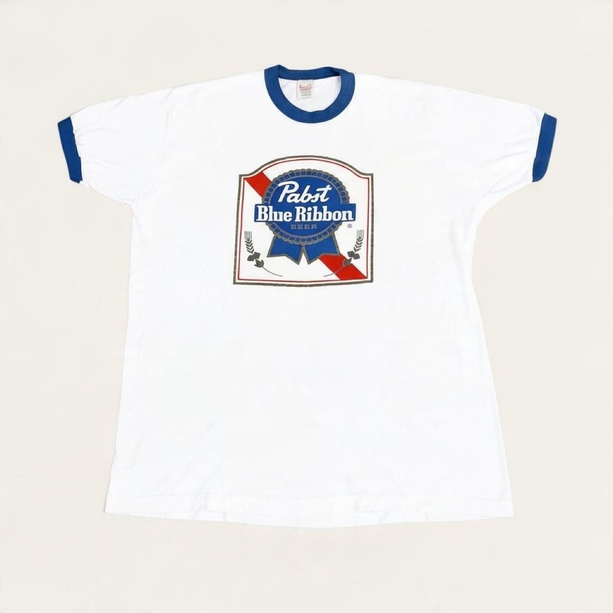 Vintage 90s USA Pabst blue ribbon beer ringer t-shirt