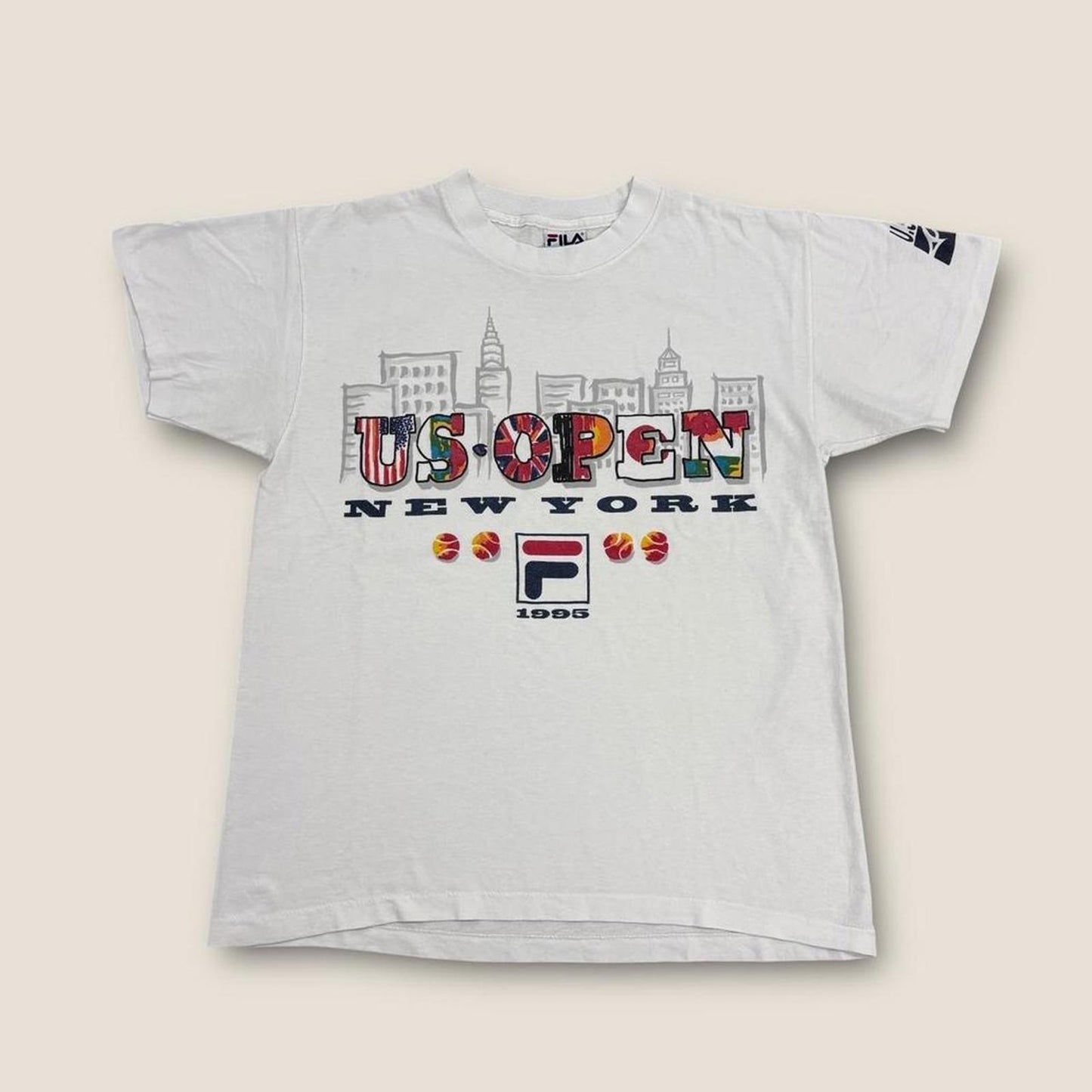 Vintage 90s US Open tennis tournament New York Fila promotional t-shirt
