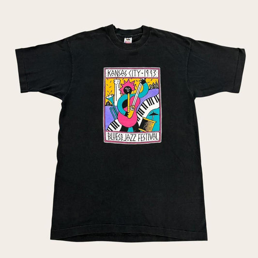 Vintage 90s USA Kansas City blues and jazz festival t-shirt