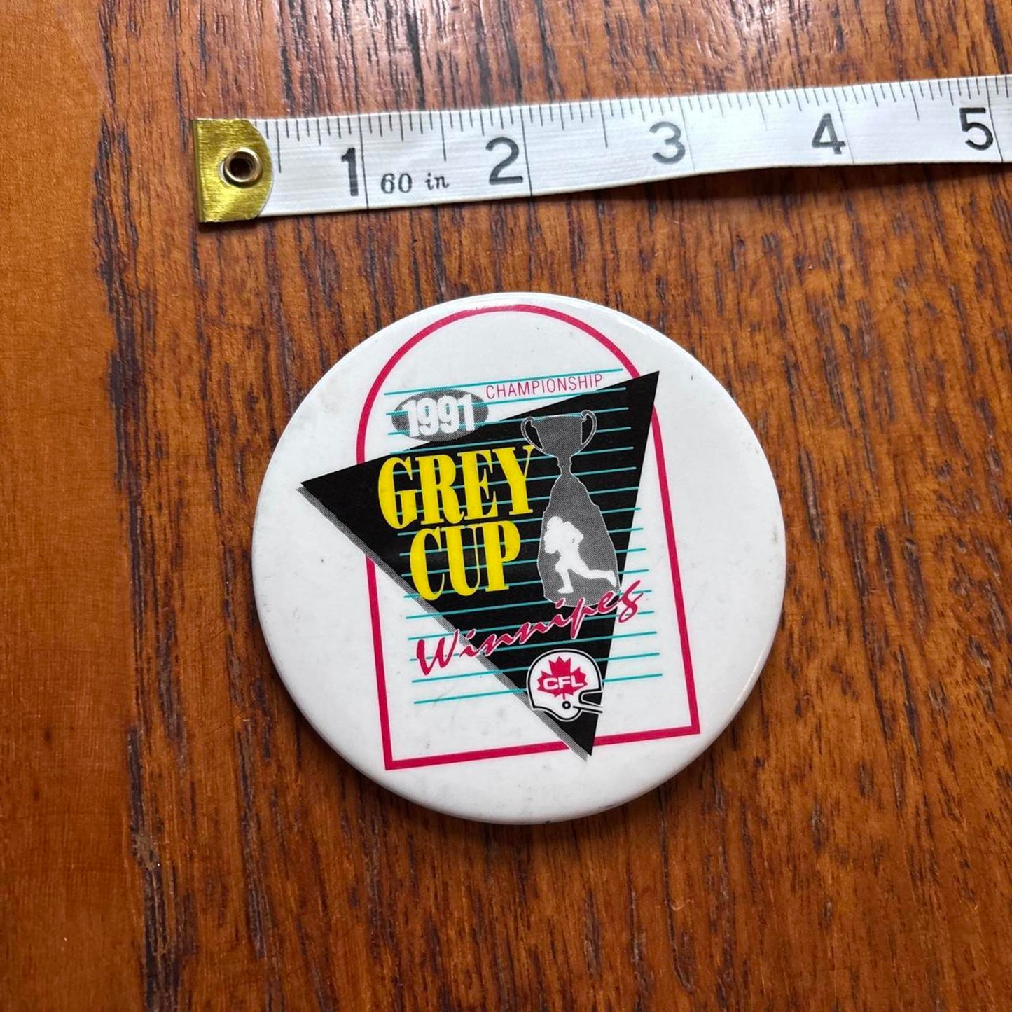 Vintage 90s Grey Cup Championship Winnipeg CFL Canada pin badge